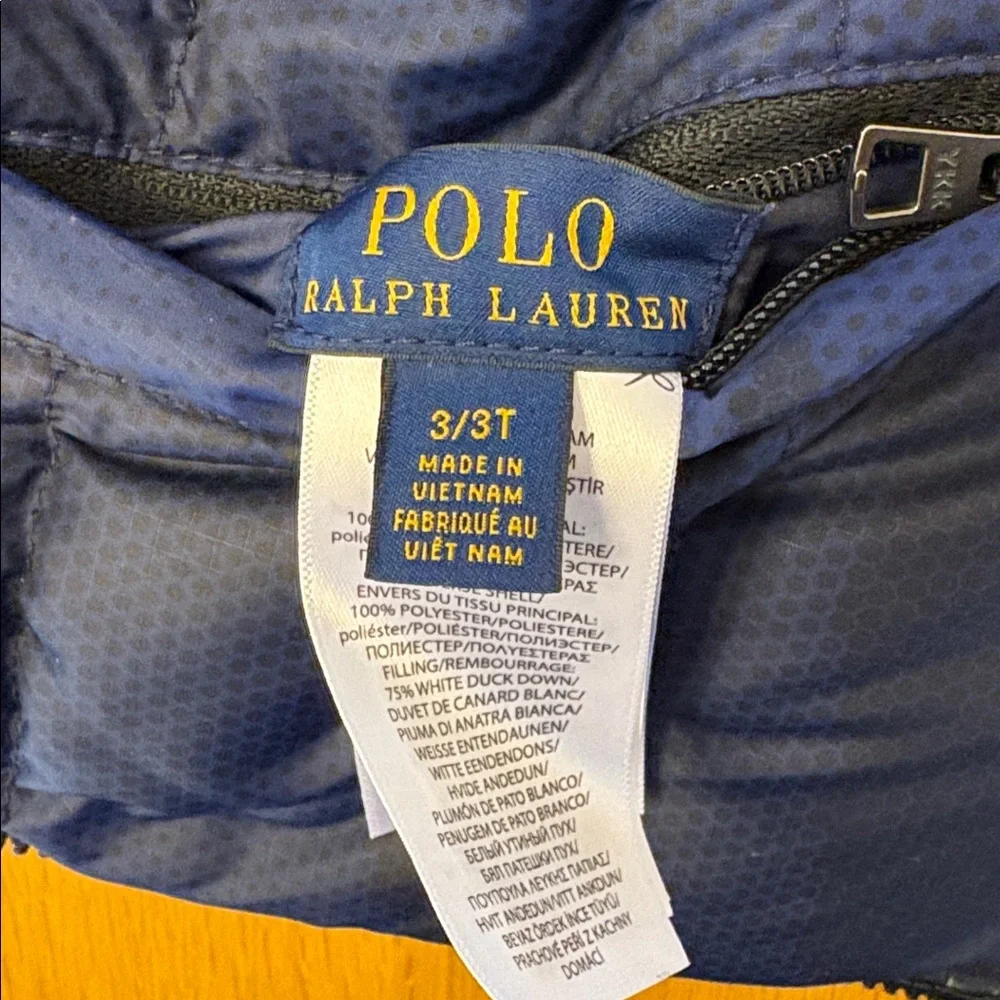 Perfect for Fall! Polo Ralph Lauren Kids Camouflage NavyPuffer Vest - reversible